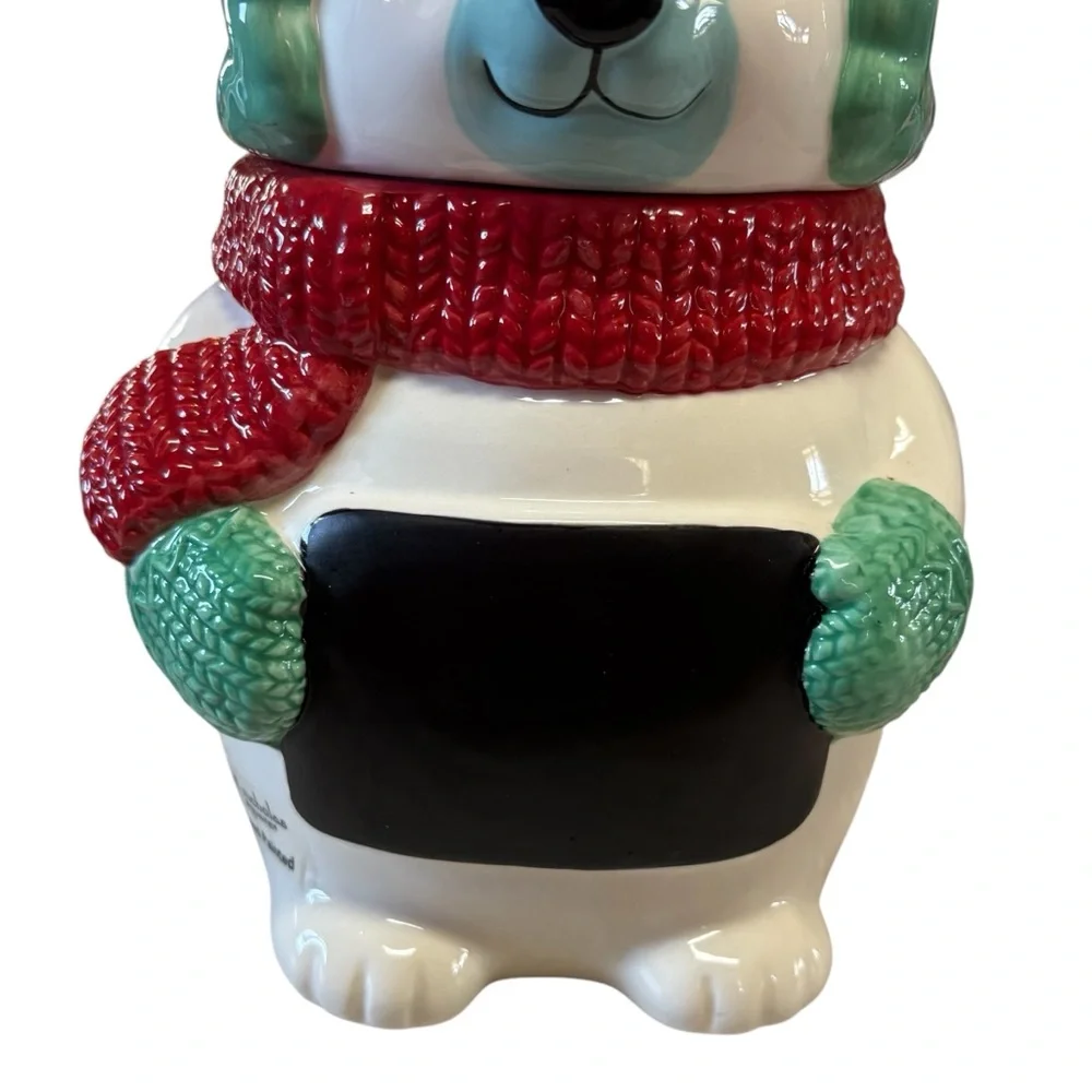 St. Nicholas Square Polar Bear Chalkboard Cookie Jar